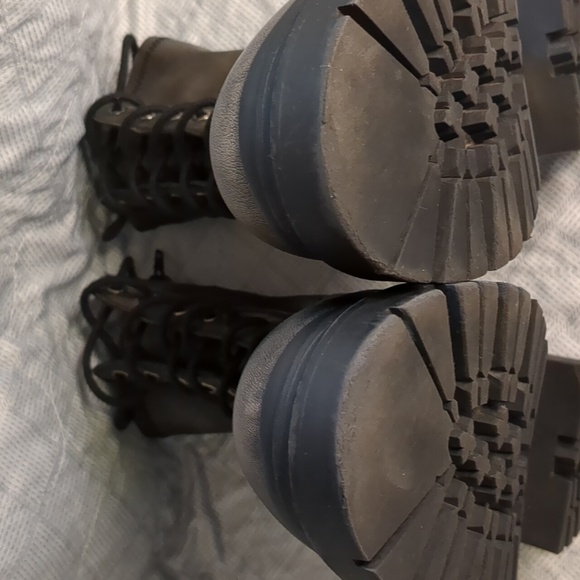 Aldo Metallic Brown Women's Combat Boots - Picture 11 of 16